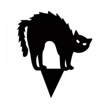 Black Cat Silhouette Halloween Yard Sign