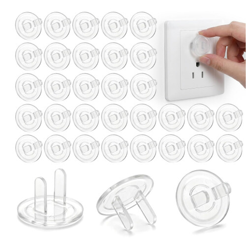 200Pcs Clear Socket Protector Safety Outlet Plug Covers
