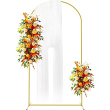 Gold Wedding Arch Backdrop Stand 6FT, Durable Metal Frame with Stable TBase for Party Decoration