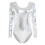 Contemporary Sleek Design Conjoined Bodysuit-silvery white L 1