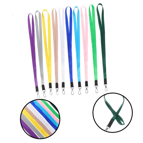 10pcs Durable Woven ID Badge Lanyards with MultiFunction Attachment for Work and Office 1