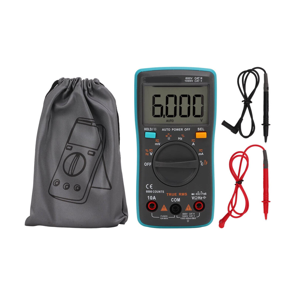 Digital Multimeter 6000 Counts Auto Ranging Handheld Tester With Backlit Lcd And Protective Case 9330225614364