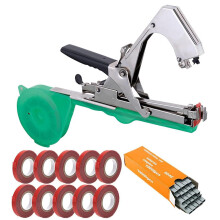 Plant Tying Machine with Wide 50mm Jaw and SK5 Blade, Plant Tape Gun for Vegetables and Vines, Green