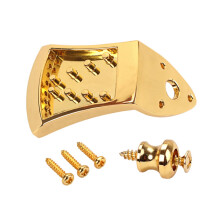 Gold Plated 8 String Mandolin Tailpiece with Screws, Triangle Design Replacement for Arched Mandolin