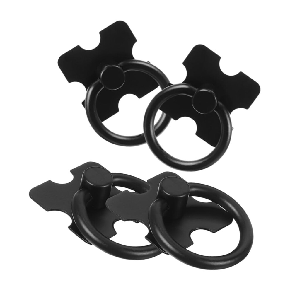 4Pcs Black Round Cabinet Pull Handles Durable Zinc Alloy Drawer Handles For Modern Dresser And Closet 9330225658962