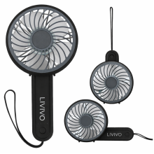 LIVIVO Handheld Mini Fan - 3 Speed Black