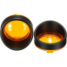 Frecce Bullet Bezels4Harley Style Indicatori di direzione, Cornici per indicatori di direzione stile visiera con finitura cromata e protezione