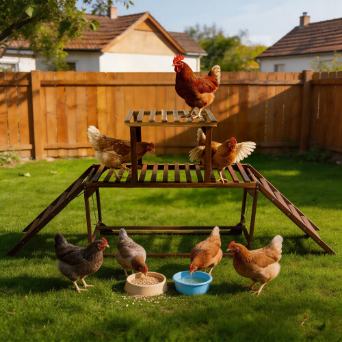 Bingopaw Chicken Roosting Perches with Swing 2
