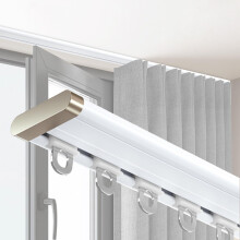 Heavy Duty Ceiling Curtain Track 210cm Aluminum Rail, Smooth Sliding for Room Divider, White