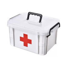 Extra Large White First Aid Kit Box with Handle, MultiLayer Medicine Storage Organizer for Home Office Car