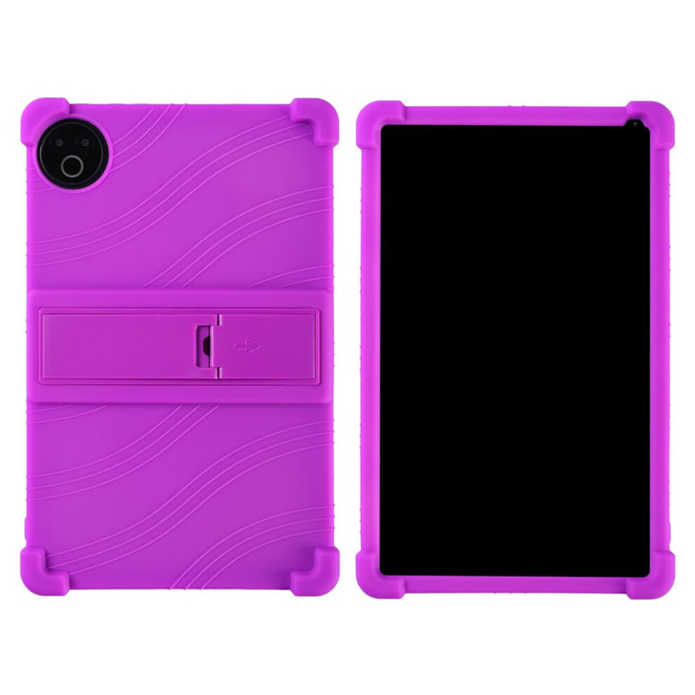Shockproof Silicone Tablet Case 10 Inch With Adjustable Kickstand, Kids Friendly Cover Purple 9073542273080