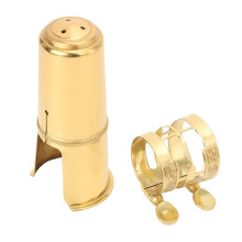 Gold Plated Tenor Saxophone Mouthpiece Kit with Reed, Ligature and Cap for Enhanced Sound Projection