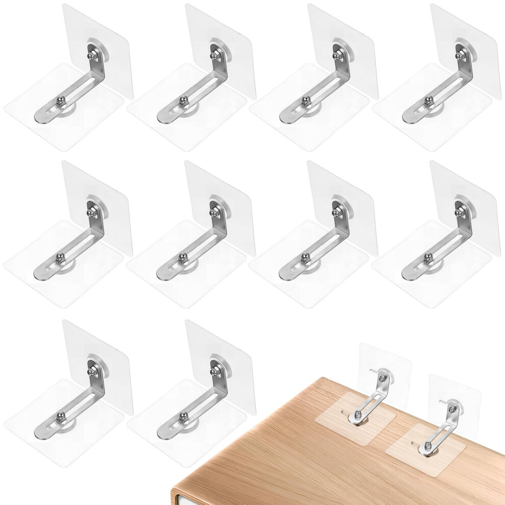 12 Pack No‑Drill Furniture Anchors and Anti Tip Straps for Cabinet Bookshelf Dresser Baby Safety