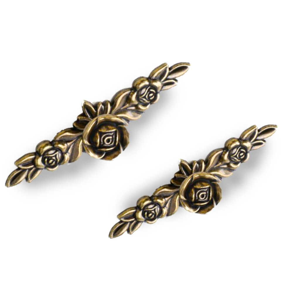 Vintage Drawer Pulls Rustic Bronze Handles For Dresser And Kitchen Cabinets, Antique Finish, 2 Pack 9330225660187