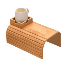 NonSlip Sofa Cup Holder and Couch Armrest Tray for Drinks and Snacks, SpillProof Recliner Organizer