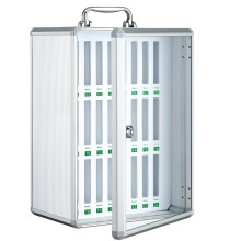Phone Storage Locker Aluminum Alloy Lock Box with Key Lock and Handle for Classroom Office Gym 27x20x28cm
