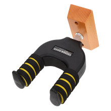 Guitar Wall Hanger with Automatic Lock, Durable Wood Base Mount for Electric and Acoustic Guitars