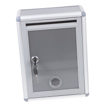 Lockable Aluminum Suggestion Box with Secure Metal Lock, Wall Mounted Mailbox for Office and Classroom