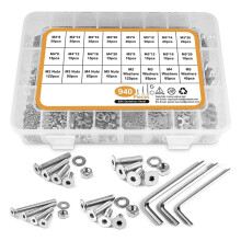 Set di viti metriche, organizer resistente, kit di viti a testa esagonale in acciaio inox 304, bulloni e dadi per elettrodomestici e prodotti di