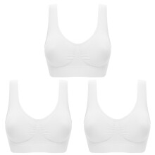 Naadloze sportbeha voor dames met brede bandjes, draadloze ondersteunende beha met uitneembare pads voor yoga en fitness, sneldrogende functionele