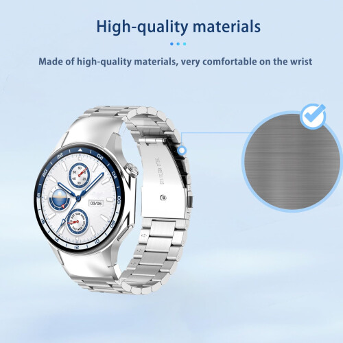 Silver Metal Stainless Steel Replacement Strap for OnePlus Watch 3 with Secure Quick Installation 2