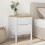 White Bedside Table Solid Pine Wood Small Nightstand with Drawer for Bedroom Storage 3