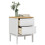White Bedside Table Solid Pine Wood Small Nightstand with Drawer for Bedroom Storage 4