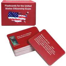 US Citizenship Test Flash Cards 2025 Study Guide with 100 USCIS Questions and Answers Pocket Size Set