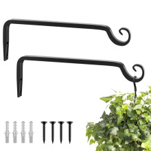 10 Inch Heavy Duty Iron Hanging Plant Bracket 2 Pack Outdoor Wall Mount Hook for Baskets Patio Garden