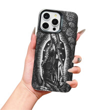 Virgin Mary Phone Case for iPhone 16/15/14/13/12/11 Pro Max, Shockproof TPU Guadalupe Protective Cover