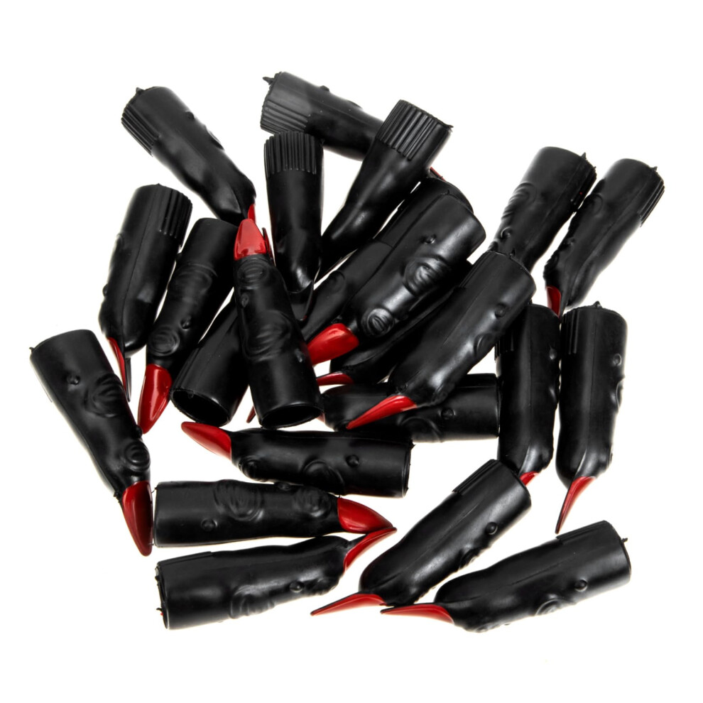 Black 24Pcs Halloween Fake Nails Witch Finger Nails For Costume Parties Zombies Witches Creepy Accessories