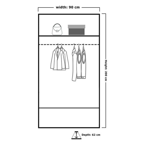 (90cm, Walnut) Houston Sliding Mirrored Wardrobe 2