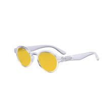 Blue Light Blocking Reading Glasses +1.50 Amber Tinted Lens Anti UV Protection Round Transparent Frame for Men and Women