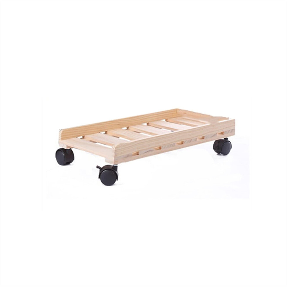 Adjustable Wooden Cpu Stand With Wheels, Stable Loadbearing Computer Tower Holder For Better Ventilation 9330225616986