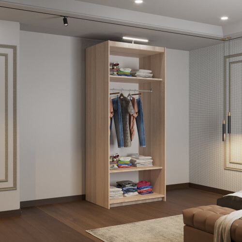 (90cm, Oak) Mirrored Sliding Door Wardrobe 2
