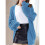 Cardigan Sweaters for Women Button-Down Long Sleeve Oversized Knit Outerwear Sky  XL 2