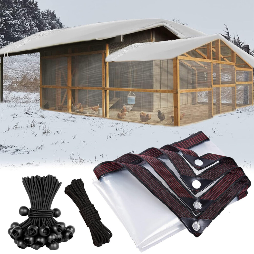 Clear Pvc Tarpaulin 15X30 Ft Waterproof Heavy Duty Tarp With Rust Resistant Grommets For Outdoor Garden Camping 9310869669760