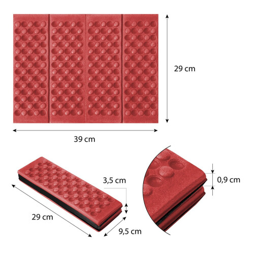 Rode mini-vouwmat, compact en draagbaar ontwerp 1