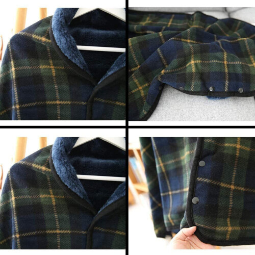 Wheelchair Blanket Warm Fleece Shawl with Thick Insulation for Elderly, Secure Lap Coverage 2