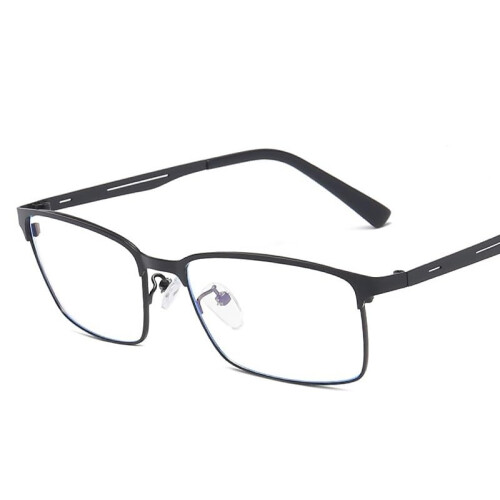Rectangle Black Blue Light Blocking Reading Glasses +100 Strength for Clear Vision and Eye Comfort 1