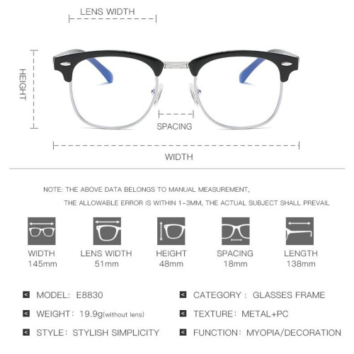Blue Light Blocking Computer Reading Glasses +100 Retro Round Clear Vision Readers Color C3 Large Frame 2