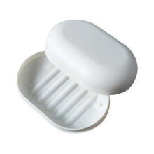 White Travel Soap Dish with Lid 40pcs Portable Soap Container for Bathroom Shower and Home Use