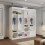 (203cm, White) Mirrored Sliding Door Wardrobe 3