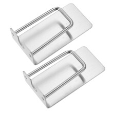 2pcs Stainless Steel Toothbrush Holder Set No Drill Adhesive Wall Mount Eco Friendly Modern Finish
