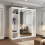 (203cm, White) Mirrored Sliding Door Wardrobe 4