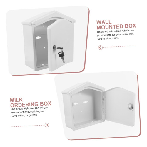 Lockable Wall Mounted Mailbox Outdoor Weatherproof Mail Storage Box Durable Plastic for Home or Office 1