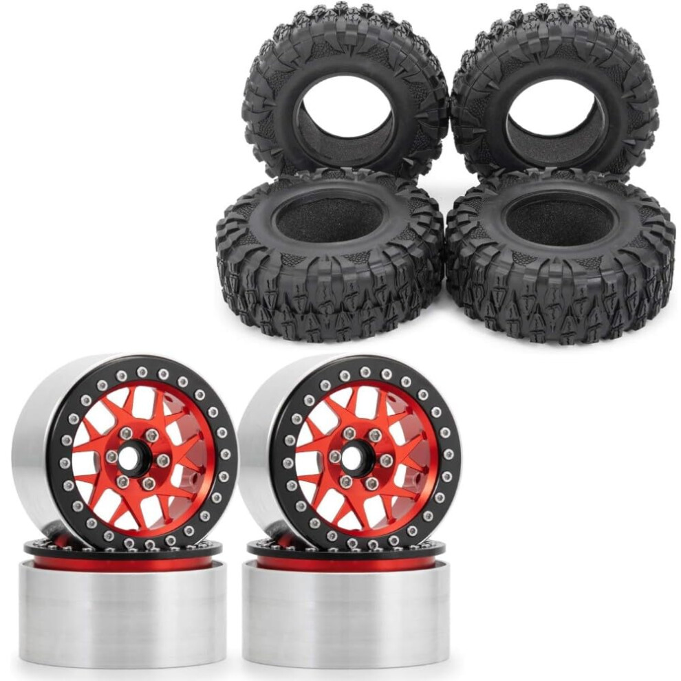 2.2 Inch 120Mm Rc Crawler Wheels 1/10 Scale Aluminum Beadlock Rims For Axial Wraith Trx4 9330225618751