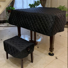 Grand Piano Double Piano Stool for Two Players with Dual Seating Design, Coordinated Color 200, Black