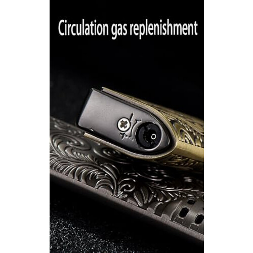 Refillable Butane Torch Lighter with Adjustable Flame Control, Windproof Metal Design, Silver 2024 2