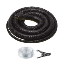 Fake Snake Prank Rubber Snake Toy with String and Clip, Realistic Black Design for Golf Fun